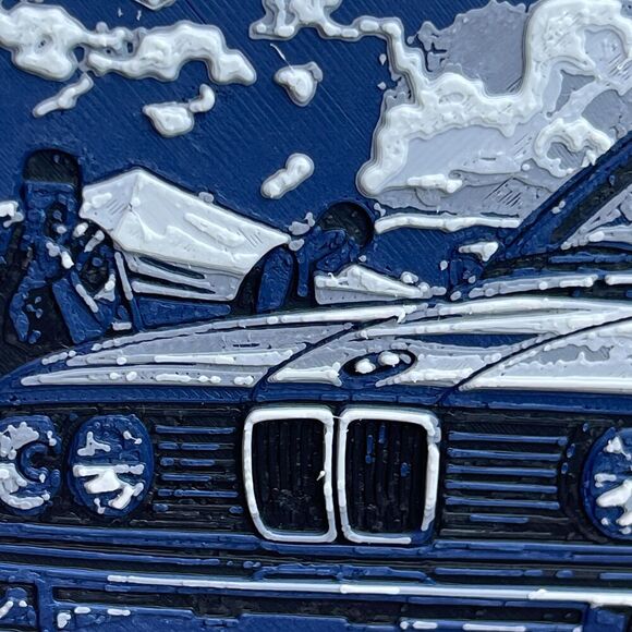 BMW E30 Wall Art, Wall Art, Hueforge Art Print, Textured Art - Picture 8 of 9